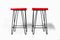 Iron Frame Stools with Vinyl Seats, Hungary, 1960s, Set of 2, Image 1