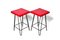 Iron Frame Stools with Vinyl Seats, Hungary, 1960s, Set of 2 4