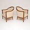 Antique Swedish Satin Birch Armchairs, Set of 2, Image 3