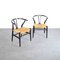 Sedie Wishbone di Hans J. Wegner per Carl Hansen & Søn, anni '60, set di 2, Immagine 4