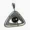 Mid-Century Silver Plated Copper Pendant with Black Enamel Eye, 1970s 1