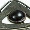 Mid-Century Silver Plated Copper Pendant with Black Enamel Eye, 1970s 2