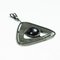 Mid-Century Silver Plated Copper Pendant with Black Enamel Eye, 1970s 5