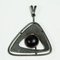 Mid-Century Silver Plated Copper Pendant with Black Enamel Eye, 1970s 3