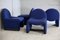Blue Foam Chairs from Atal, 1970s, Set of 4 12