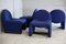 Blue Foam Chairs from Atal, 1970s, Set of 4, Image 12