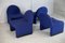 Blue Foam Chairs from Atal, 1970s, Set of 4 10