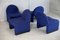 Blue Foam Chairs from Atal, 1970s, Set of 4, Image 10