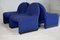 Blue Foam Chairs from Atal, 1970s, Set of 4 5
