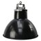 Mid-Century Black Enamel Vintage Industrial Pendant Light by Mazda 1