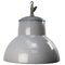 Lámpara colgante industrial Mid-Century esmaltada en gris de Philips, Imagen 1