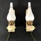 Vintage Italian Brass and Opaline Sconces, 1950s, Set of 2 11