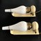 Vintage Italian Brass and Opaline Sconces, 1950s, Set of 2 13