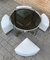 Round Smoked Glass and Steel Coffee or Side Table with Four Nesting Stools, 1970s, Set of 5 7