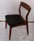 Solid Teak Side Chair With Black Leatherette, 1970s 6