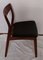 Solid Teak Side Chair With Black Leatherette, 1970s, Image 2