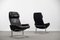 Set of Scandinavian Black Leather Armchairs from Ire Mobel AB, 1970s 5