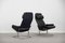 Set of Scandinavian Black Leather Armchairs from Ire Mobel AB, 1970s 1