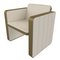 Somnus Armchair with Flute Detailing in Ivory Boucle and Brass Tint by Casa Botelho, Image 1