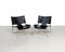 Black Leather and Chrome Lounge Chairs, 1970s, Set of 2 1