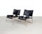 Black Leather and Chrome Lounge Chairs, 1970s, Set of 2 7