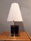 Table Lamp in Brass with Blue Glass Cubes and White Opaline Cone, 1990s 9