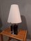 Table Lamp in Brass with Blue Glass Cubes and White Opaline Cone, 1990s 17