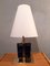 Table Lamp in Brass with Blue Glass Cubes and White Opaline Cone, 1990s 8