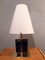 Table Lamp in Brass with Blue Glass Cubes and White Opaline Cone, 1990s, Image 8