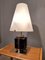 Table Lamp in Brass with Blue Glass Cubes and White Opaline Cone, 1990s 12
