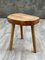 Tabouret Trépied Vintage en Bois, France 1