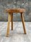 Vintage Holz Dreibein Hocker, Frankreich 5