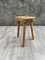 Vintage Holz Dreibein Hocker, Frankreich 10