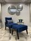 Art Deco Style Black Ebony, Beech Wood, and Blue Notte Velvet Atena Chair by Casa Botelho 4