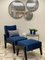 Art Deco Style Black Ebony, Beech Wood, and Blue Notte Velvet Atena Chair by Casa Botelho 7