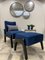 Art Deco Style Black Ebony, Beech Wood, and Blue Notte Velvet Atena Chair by Casa Botelho 9