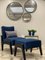 Art Deco Style Black Ebony, Beech Wood, and Blue Notte Velvet Atena Chair by Casa Botelho 11