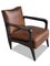 Art Deco Inspired Atena Armchair in Walnut Black Ebony & Moka Bull Leather by Casa Botelho, Image 1