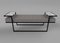 Industrial Style Eros Bench in Blackened Steel, Marble Tray & Jasper Fabric by Casa Botelho, Image 9