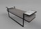 Industrial Style Eros Bench in Blackened Steel, Marble Tray & Jasper Fabric by Casa Botelho 4