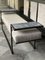 Industrial Style Eros Bench in Blackened Steel, Marble Tray & Jasper Fabric by Casa Botelho 7