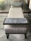 Industrial Style Eros Bench in Blackened Steel, Marble Tray & Jasper Fabric by Casa Botelho 3