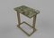 Art Deco Inspired Elio II Slim Side Table Brass Tint & Forest Green Marble Surface by Casa Botelho 1