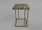 Art Deco Inspired Elio II Slim Side Table Squared Brass Tint & Marble Surface by Casa Botelho 1