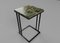 Art Deco Inspired Elio II Slim Side Table Squared Brass Tint & Marble Surface by Casa Botelho 3