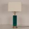 Mid-Century Large Green Glass and Brass Table Lamp from Metalarte 6