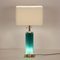 Mid-Century Large Green Glass and Brass Table Lamp from Metalarte 2