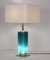 Mid-Century Large Green Glass and Brass Table Lamp from Metalarte 4