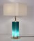 Mid-Century Large Green Glass and Brass Table Lamp from Metalarte, Image 4