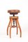 Adjustable Artist's Stool in Oak and Patinated Leather, 1930s 3